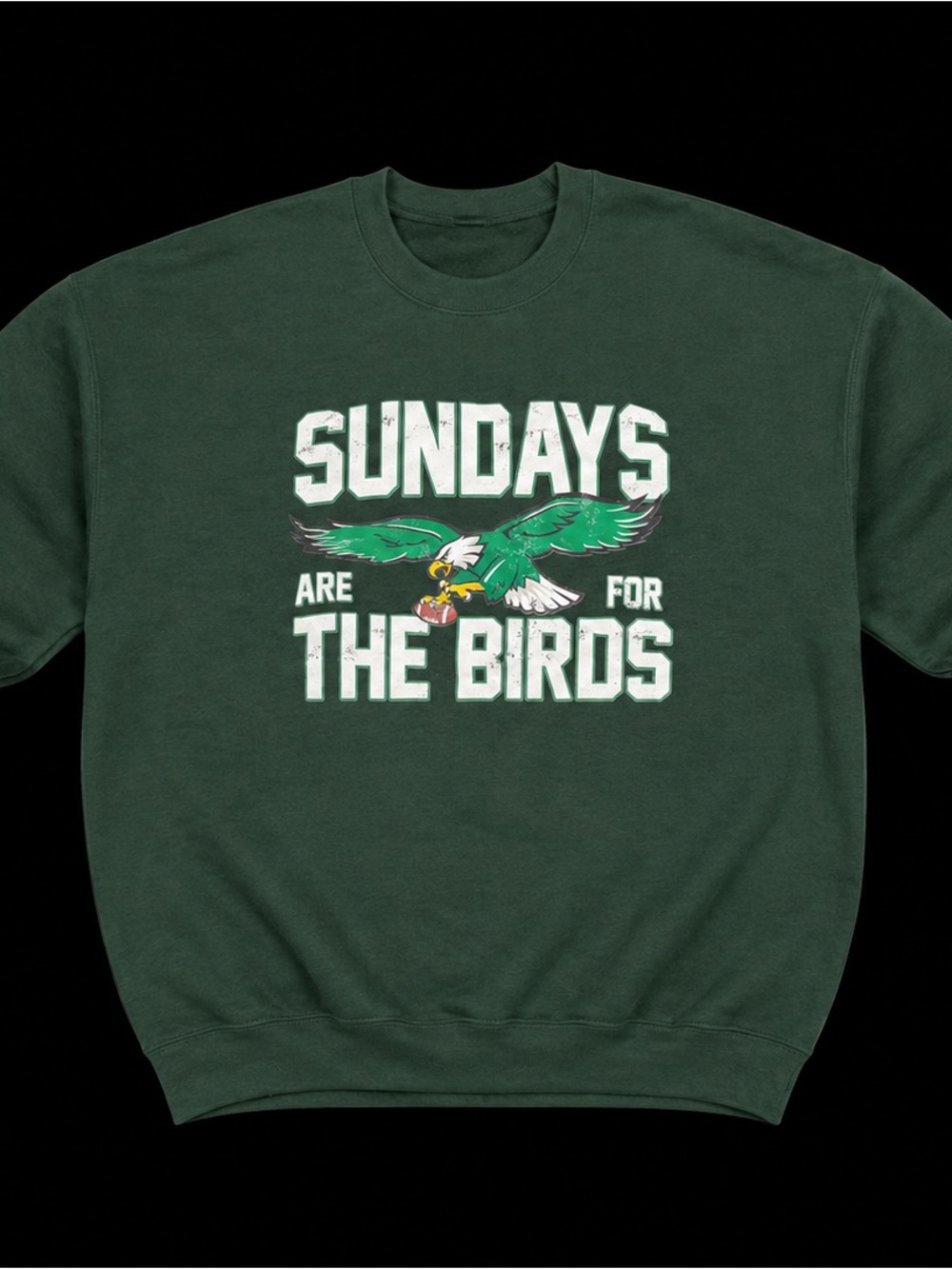 Gildan Philadelphia Eagles Sundays Are For The Birds Green Sweatshirt L